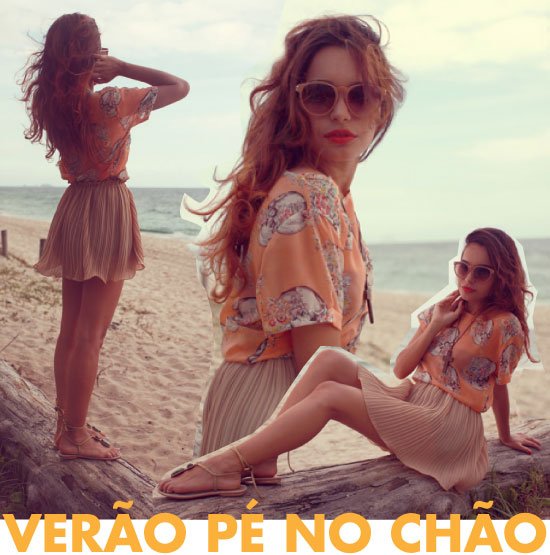 Look-do-dia-alana-ruas-instinto-de-vestir-saia-de-pregas-rasteira-camiseta-de-caveiras-floral-laranja-crucifixo