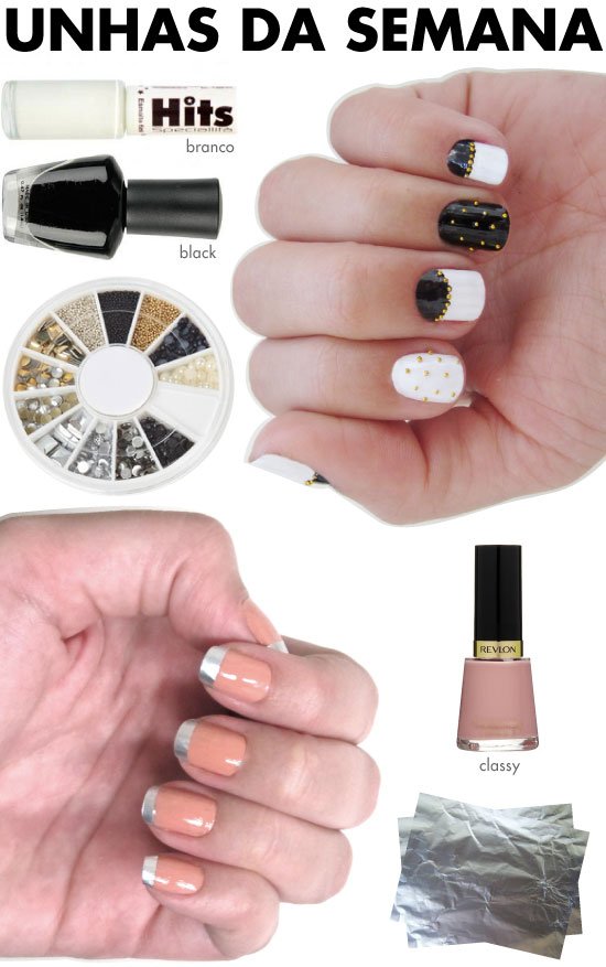 unhas-de-segunda-unhas-diferentes-e-nail-art-papel-aluminio-esmalte-nude-preto-e-branco-caviar-dourado-meia-lua