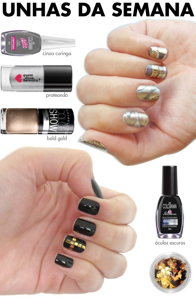 unhas-de-segunda-unhas-diferentes-e-nail-art-marble-nails-prata-dourado-cinza-maybelline-quem-disse-berenice-glitter-impala-unha-cruz-gotica-preto-dourado-oculos-escuros-colorama-