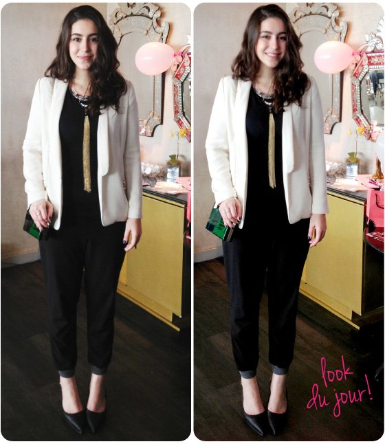 look-do-dia-brunch-benefit-bar-d'hotel-blazer-branco-bolsa-ali-express-colar-topshop-preto-e-branco