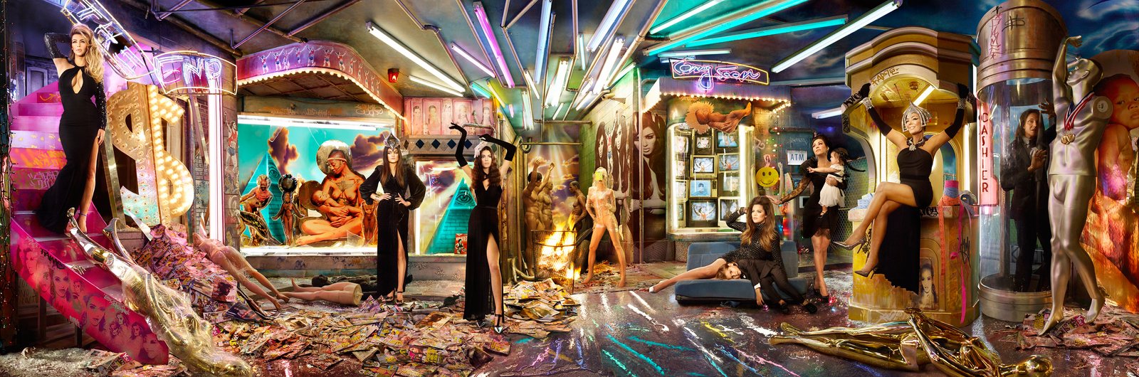 cartao de natal kim kardashian kris 2013 bruce khloe penelope khourtney kendall kylie natal 2013 kany david lachapelle