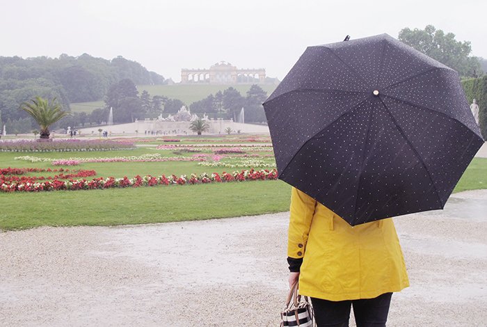 look-do-dia-mandy-blog-starving-europa-viena-wien-schonbrunn-palace-capa-amarela-banana-republic-sweater-divertido