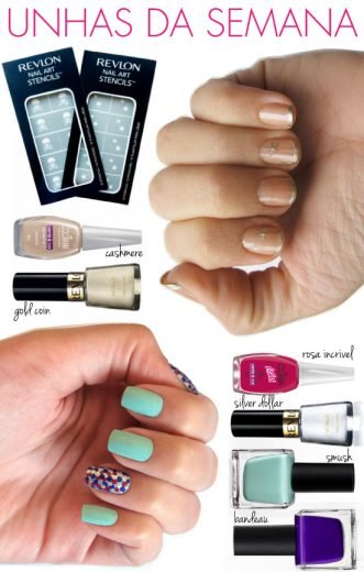 unhas-de-segunda-unhas-diferentes-e-nail-art-estrela-inglesinha-nude-dourado-escamas-bolinha-colorida