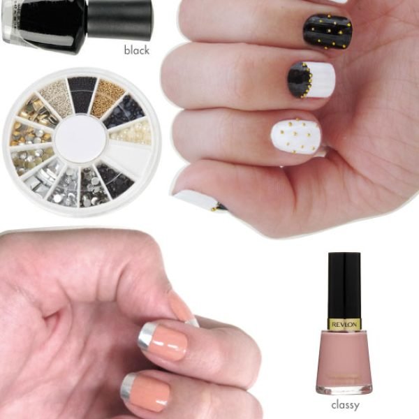 unhas-de-segunda-unhas-diferentes-e-nail-art-papel-aluminio-esmalte-nude-preto-e-branco-caviar-dourado-meia-lua